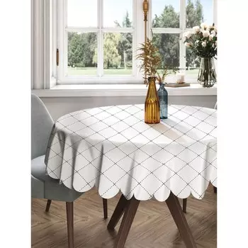 Скатерть на стол «Прерывистый ромб», круглая, сатен, d = 150 см