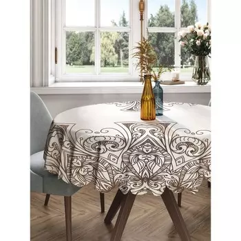 Скатерть на стол «Раздел мандалы», круглая, сатен, d = 150 см