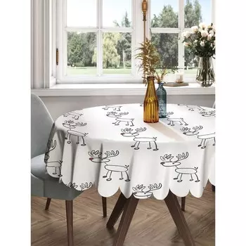 Скатерть на стол «Олений рассказ», круглая, сатен, d = 150 см