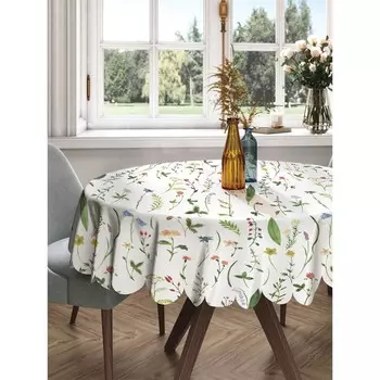 Скатерть на стол «Редкие цветы», круглая, сатен, d = 150 см