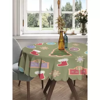 Скатерть на стол «К празднику готовы», круглая, сатен, d = 150 см