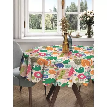 Скатерть на стол «Тропическая абстракция», круглая, сатен, d = 150 см