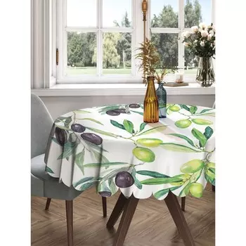 Скатерть на стол «Итальянские оливки», круглая, сатен, d = 150 см