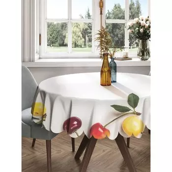 Скатерть на стол «Ягодная рамка», круглая, сатен, d = 150 см