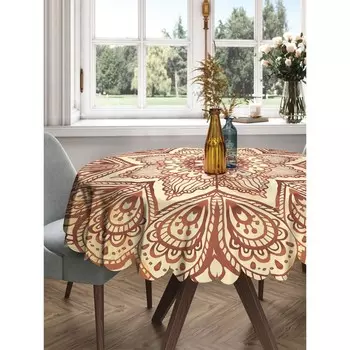 Скатерть на стол «Пламенные лепестки», круглая, сатен, d = 150 см