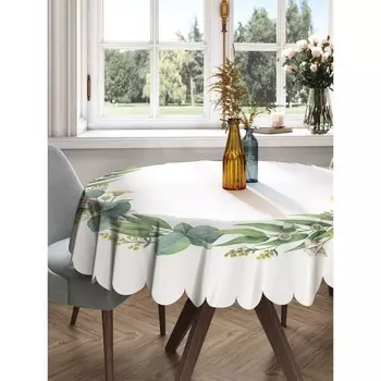 Скатерть на стол «Цветочный круг», круглая, сатен, d = 150 см