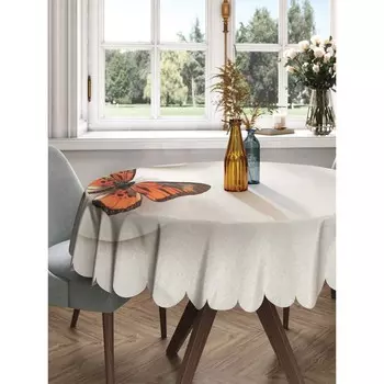 Скатерть на стол «Прыгучая бабочка», круглая, сатен, d = 150 см