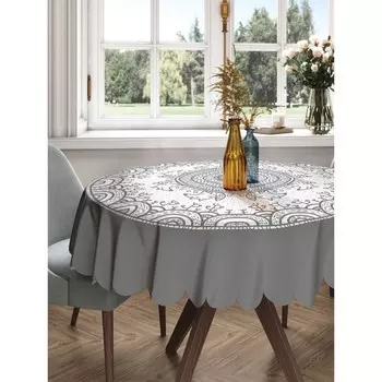 Скатерть на стол «Ажурные круги», круглая, сатен, d = 150 см