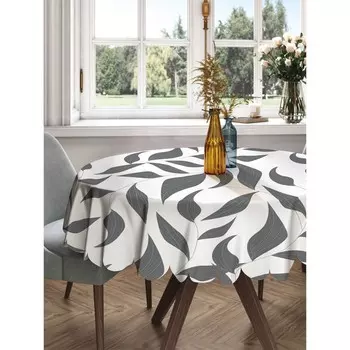 Скатерть на стол «Листья забвения», круглая, сатен, d = 150 см