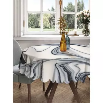 Скатерть на стол «Мрамор скинали», круглая, сатен, d = 150 см