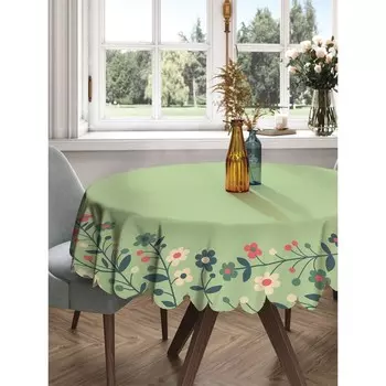 Скатерть на стол «Цветочное плетение», круглая, сатен, d = 150 см