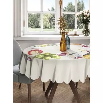 Фотоскатерть круглая, размер 150x150 см, сатен