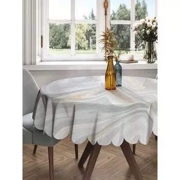 Скатерть на стол «Мраморные волны», круглая, сатен, d = 150 см