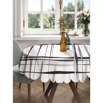 Скатерть на стол «Иллюзия клетки», круглая, сатен, d = 150 см