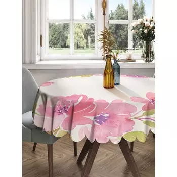 Фотоскатерть круглая, размер 150x150 см, сатен