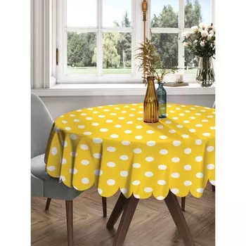 Скатерть на стол «Летние кружки», круглая, сатен, d = 150 см