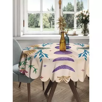 Фотоскатерть круглая, размер 150x150 см, сатен