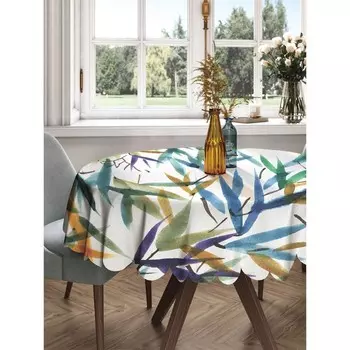 Скатерть на стол «Краски листьев», круглая, сатен, d = 150 см