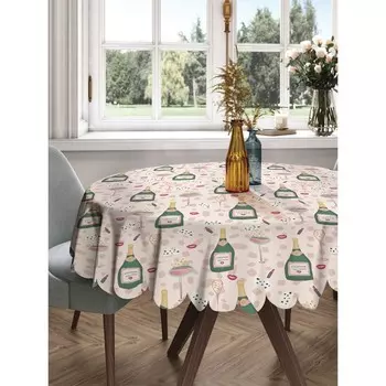 Фотоскатерть круглая, размер 150x150 см, сатен