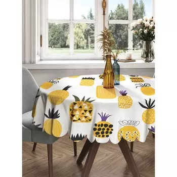 Скатерть на стол «Ароматный ананас», круглая, сатен, d = 150 см