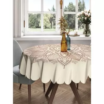 Скатерть на стол «Цветочный узор», круглая, сатен, d = 150 см