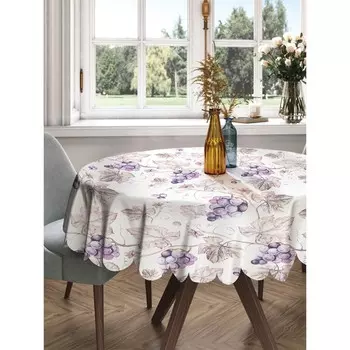 Скатерть на стол «Виноградная лоза», круглая, сатен, d = 150 см