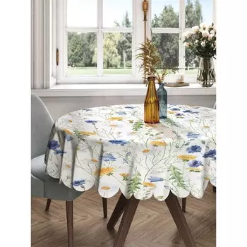 Скатерть на стол «Мечтательная весна», круглая, сатен, d = 150 см