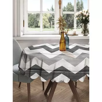 Скатерть на стол «Зигзаг из прошлого», круглая, сатен, d = 150 см