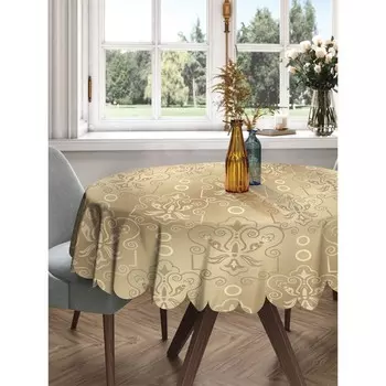 Скатерть на стол «Золотистый перелив», круглая, сатен, d = 150 см