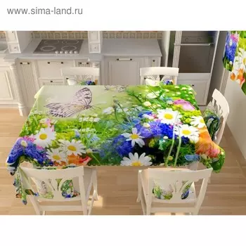 Фотоскатерть «Луговые бабочки», размер 145 200 см, габардин