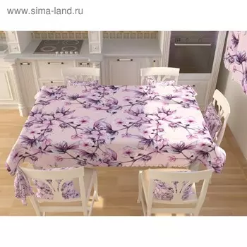 Фотоскатерть «Нарисованные цветочки 7», размер 145 200 см, габардин