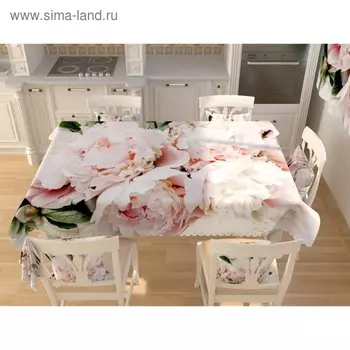 Фотоскатерть «Нежность розоватых пионов», размер 145 200 см, габардин