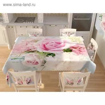 Фотоскатерть «Нежный букет», размер 145 145 см, габардин