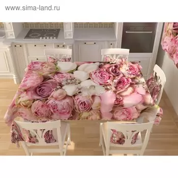 Фотоскатерть «Пионы», размер 145 200 см, габардин