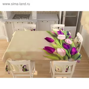 Фотоскатерть «Праздничные тюльпаны», размер 145 200 см, габардин