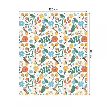 Скатерть на стол «Луг цветов», прямоугольная, сатен, размер 120х145 см