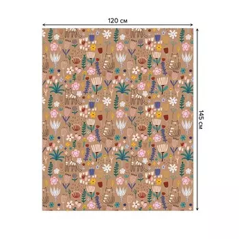 Скатерть на стол «Рисунки природы», прямоугольная, сатен, размер 120х145 см