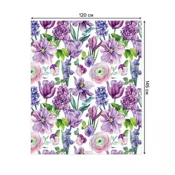 Скатерть на стол «Цветочный арт», прямоугольная, сатен, размер 120х145 см