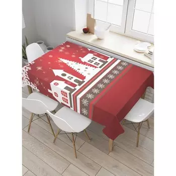Скатерть на стол «Рождественский город», прямоугольная, сатен, размер 120х145 см
