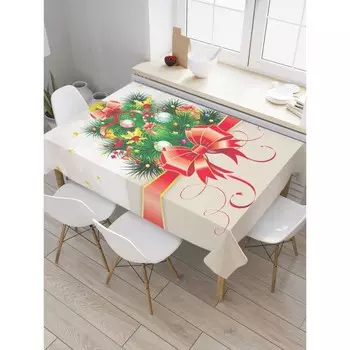 Скатерть на стол «Новогодняя открытка», прямоугольная, сатен, размер 120х145 см