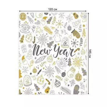 Скатерть на стол «Новый год», прямоугольная, оксфорд, размер 120х145 см