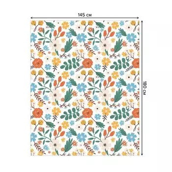 Скатерть на стол «Луг цветов», прямоугольная, сатен, размер 145х180 см