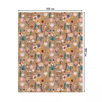 Скатерть на стол «Рисунки природы», прямоугольная, сатен, размер 145х180 см