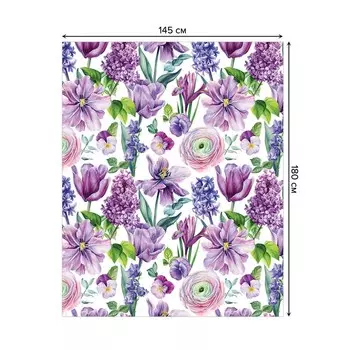 Скатерть на стол «Цветочный арт», прямоугольная, сатен, размер 145х180 см