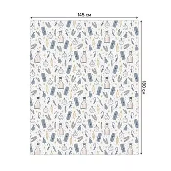 Скатерть на стол «Рождественский набор», прямоугольная, сатен, размер 145х180 см