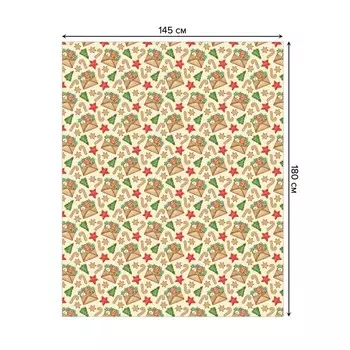 Скатерть на стол «Рождественская открытка», прямоугольная, сатен, размер 145х180 см