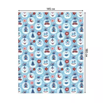 Скатерть на стол «Новогодние шары», прямоугольная, оксфорд, размер 145х180 см