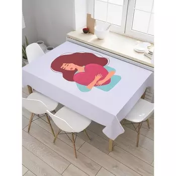 Скатерть на стол «Обнимая сердце», прямоугольная, оксфорд, размер 145х180 см