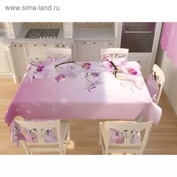 Фотоскатерть «Розоватая орхидея», размер 145 145 см, габардин