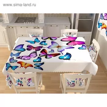 Фотоскатерть «Яркие бабочки 4», размер 145 200 см, габардин